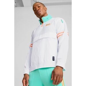 PUMA Hoops Scooby Doo Jacket Mens XL White Teal Orange Half Zip Windbreaker‎ NWT